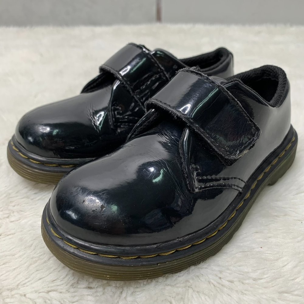 Dr Martens KAMRON T Kid's Black Patent Leather Shoes Size US 9/ EURO 26 - Picture 3 of 16